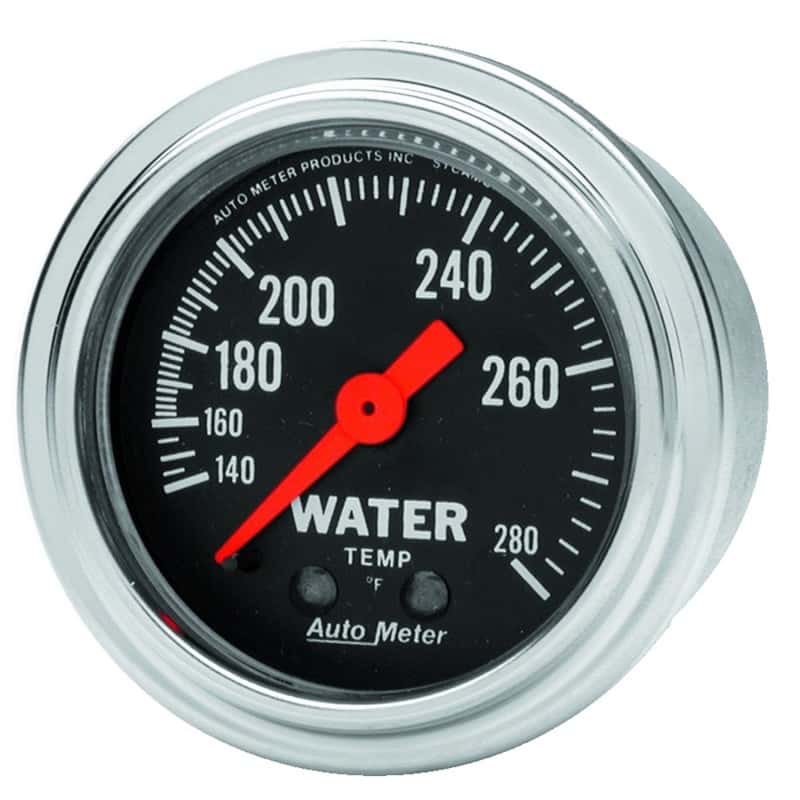 AutoMeter — Autometer Traditional Chrome Mechanical Water Temperature 2 1/16in 140-280 F Gauge
2" WATER TEMP, 140-2 - view 3