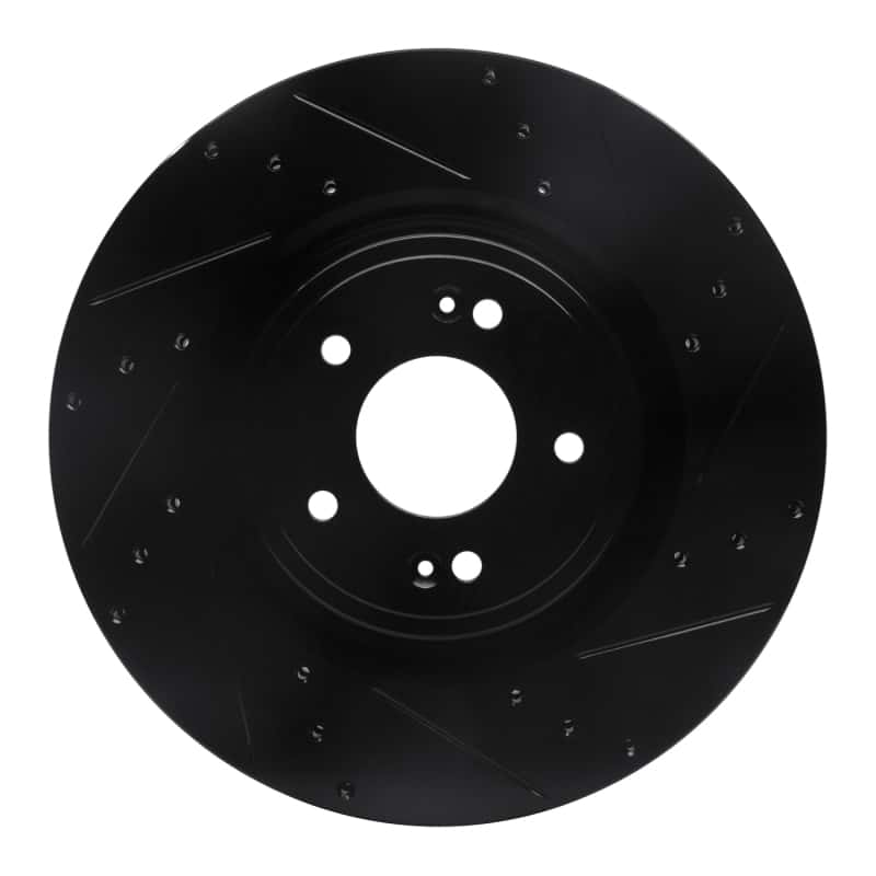 R1 Concepts — R1 18-22 Genesis G70 Front Right Drilled & Slotted Black Brake Rotor
R1 Brake Rotor Drill - view 1