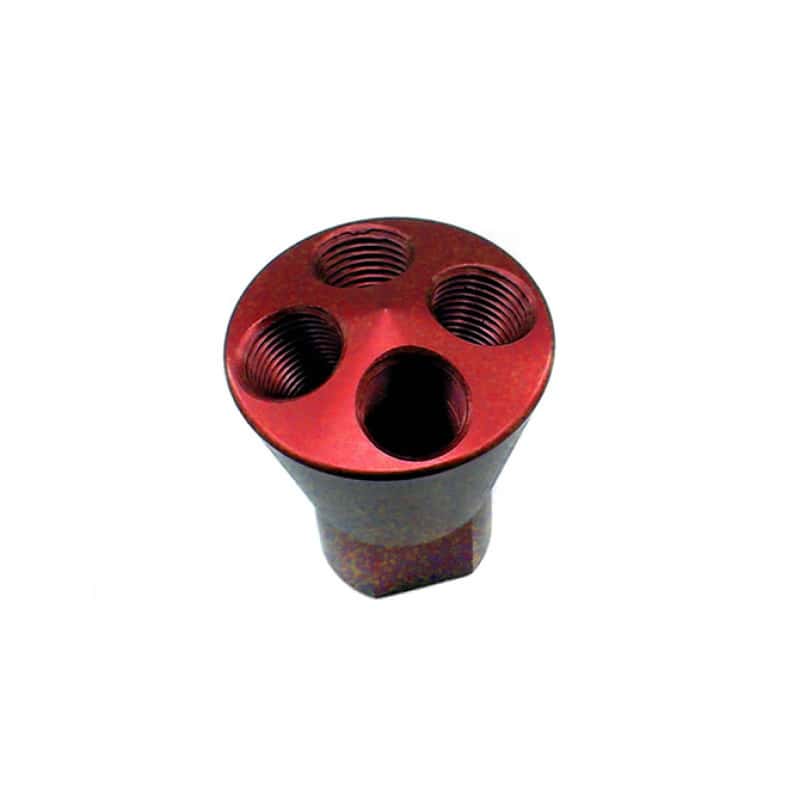 Nitrous Express — Nitrous Express 4 Port Showerhead Distribution Block - Red
Distribution Block
N2ODstributionBlk - view 2