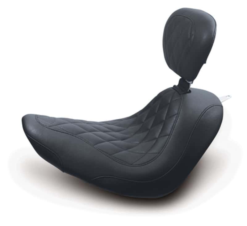 Mustang Motorcycle — Mustang 06-17 Harley Softail Wide Tire(200mm)Wide Tripper Solo Seat w/DBR Diamond Stitch - Black - view 1