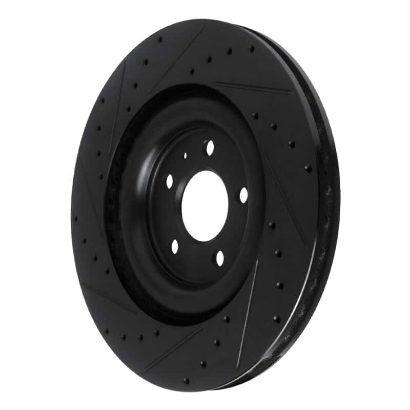 R1 Concepts — R1 17-25 Audi Q8 e-Tron Rear Right Drilled & Slotted Black Brake Rotor
R1 Brake Rotor Drill - view 4