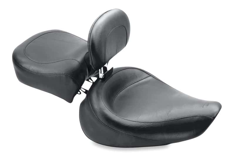 Mustang Motorcycle — Mustang 91-05 Harley Dyna Wide Touring Solo Seat w/Driver Backrest - Black - view 1