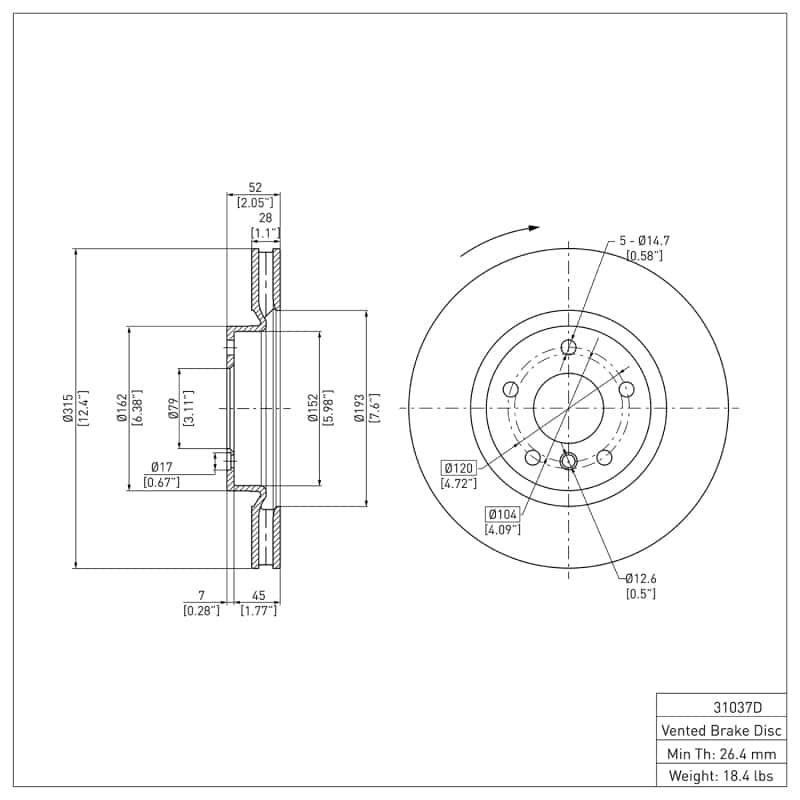 DFC — DFC 95-02 BMW M3 Right Front GeoSPEC Coated Rotor
DFC Brake Rotor - view 2