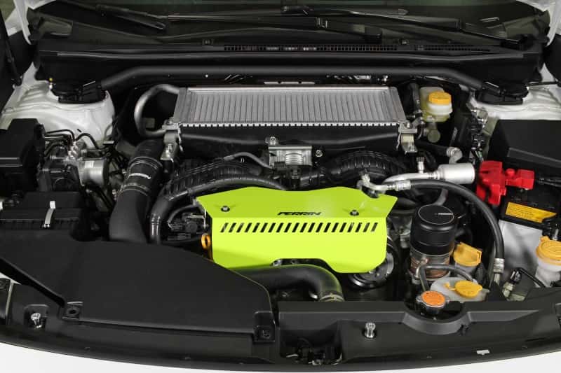 Perrin Performance — PERRIN 22-25 Subaru WRX Pulley Cover - Neon Yellow (TALL - For Use w/o PERRIN AOS) - view 6