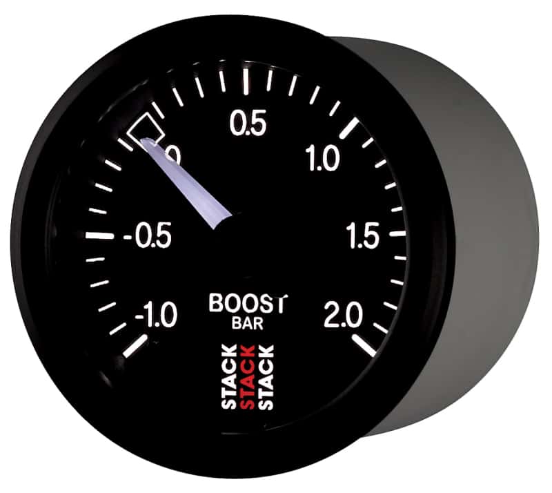 AutoMeter — Autometer Stack 52mm -1 to +2 Bar T-Fitting 0.187in Barb (M) Mechanical Boost Pressure Gauge - Black
Ga Bst Mech Blk 2Bar - view 3