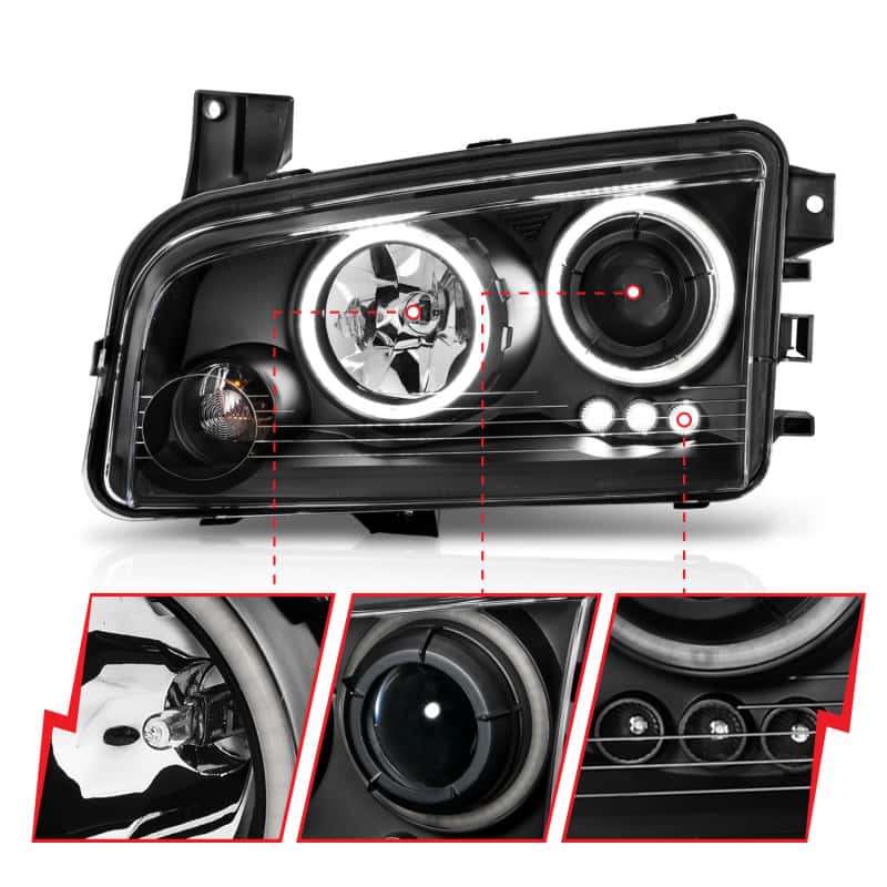 ANZO — ANZO 2006-2010 Dodge Charger Projector Headlights w/ Halo Chrome (CCFL)
Head Light Set
HdLtSet - view 10
