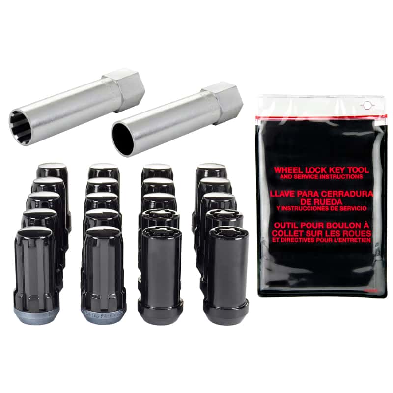 McGard — McGard SplineDrive Tuner 5 Lug Install Kit w/Locks & Tool (Cone) 1/2-20 / 13/16 Hex / 1.6in. L - Blk - view 1