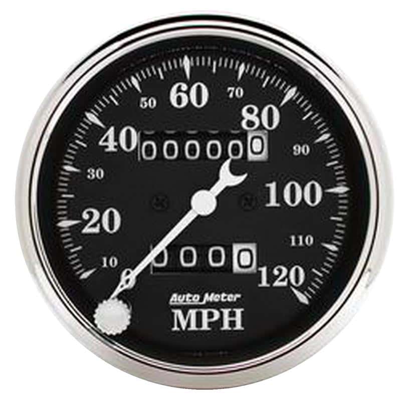 AutoMeter — AutoMeter Gauge Speedo. 3-1/8in. 120MPH Mechanical Old Tyme Blk
3-1/8" SPEEDO, 120 M - view 1