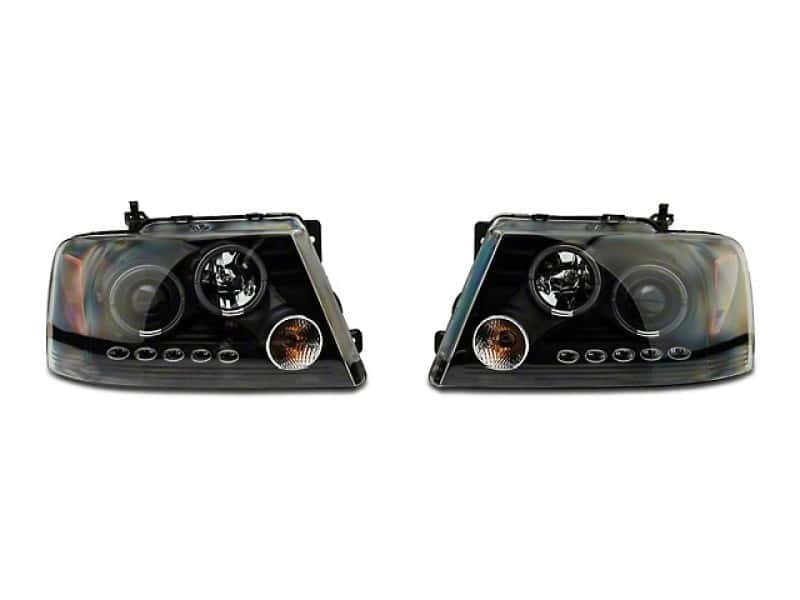 Raxiom — Raxiom 04-08 Ford F-150 Dual LED Halo Projector Headlights- Black Housing (Clear Lens)
Headlights - view 2