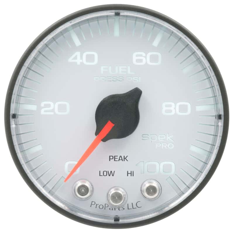 AutoMeter — Autometer Spek-Pro Gauge Fuel Press 2 1/16in 100psi Stepper Motor W/Peak & Warn Wht/Blk
GA 2" FP 100 WFB SPK - view 2