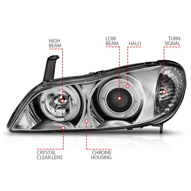 ANZO — ANZO 2000-2004 Infiniti I30 Projector Headlights w/ Halo Chrome
Head Light Set
HdLtSet - view 11