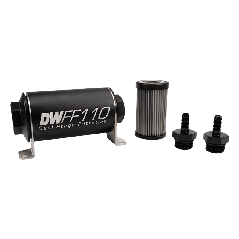 DeatschWerks — DeatschWerks Stainless Steel 5/16in 10 Micron Universal Inline Fuel Filter Housing Kit (110mm)
Filtration - view 1