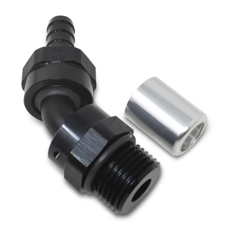 Russell — Russell Hose End Crimp On 10 Sae Port Male To -8 Hose 45 Deg Swivel Blk Anodized
Hose Fitting - view 6