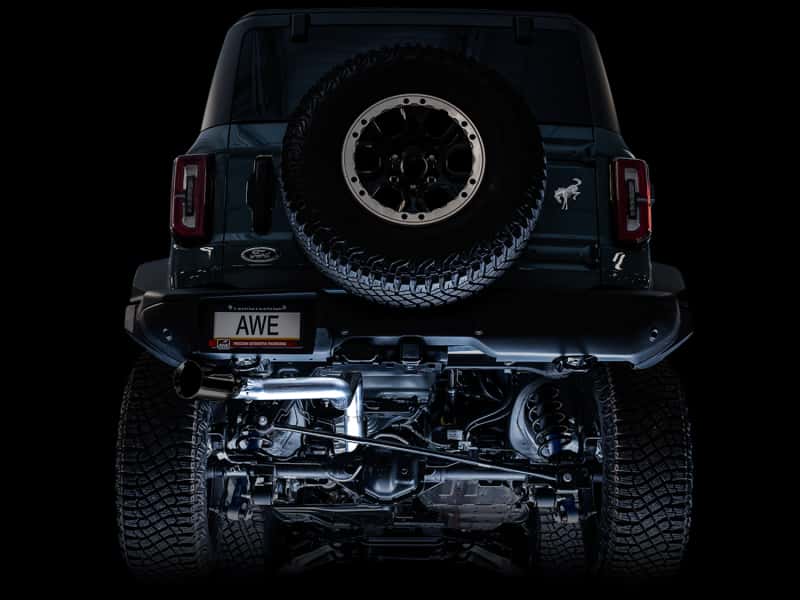 AWE Tuning — AWE Tuning 2021+ Ford Bronco 0FG Single Rear Exit Exhaust w/Diamond Black Tip & Bash Guard
0FG Catback - view 7