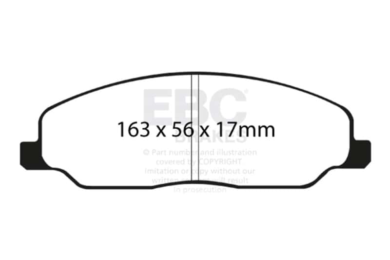 EBC — EBC 05-10 Ford Mustang 4.0 Ultimax2 Front Brake Pads
Disc Brake Pad - view 1