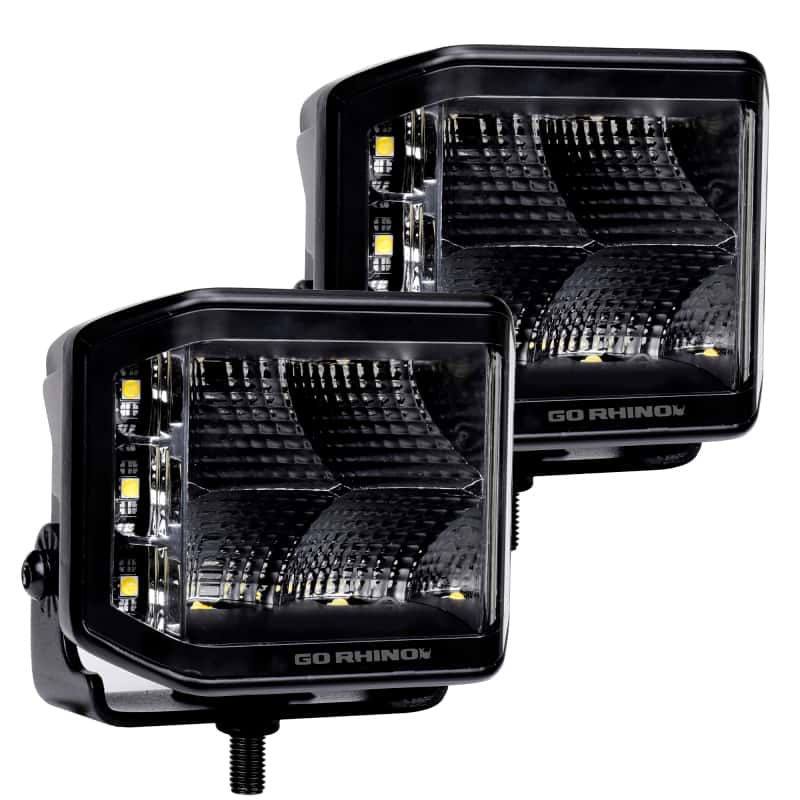 Go Rhino — Go Rhino Xplor Blackout Series Cube LED Sideline Flood Light Kit (Surface Mount) 4x3 - Blk (Pair)
BLK-Sideline Lights - view 1