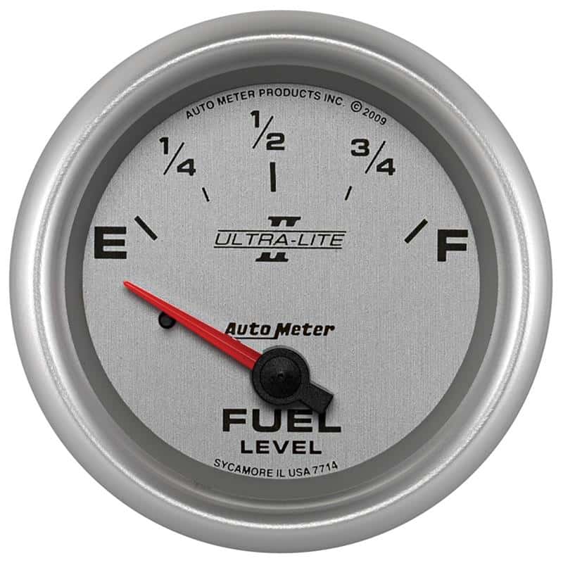 AutoMeter — AutoMeter Gauge Fuel Level 2-5/8in. 0 Ohm(e) to 90 Ohm(f) Elec Ultra-Lite II
2-5/8" FUEL LEVEL, 0 - view 1