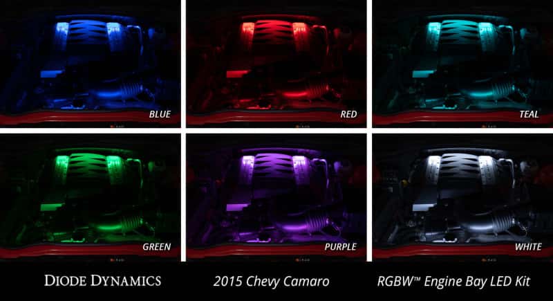 Diode Dynamics — Diode Dynamics RGBW Engine Bay Strip Kit 2pc Multicolor - view 5