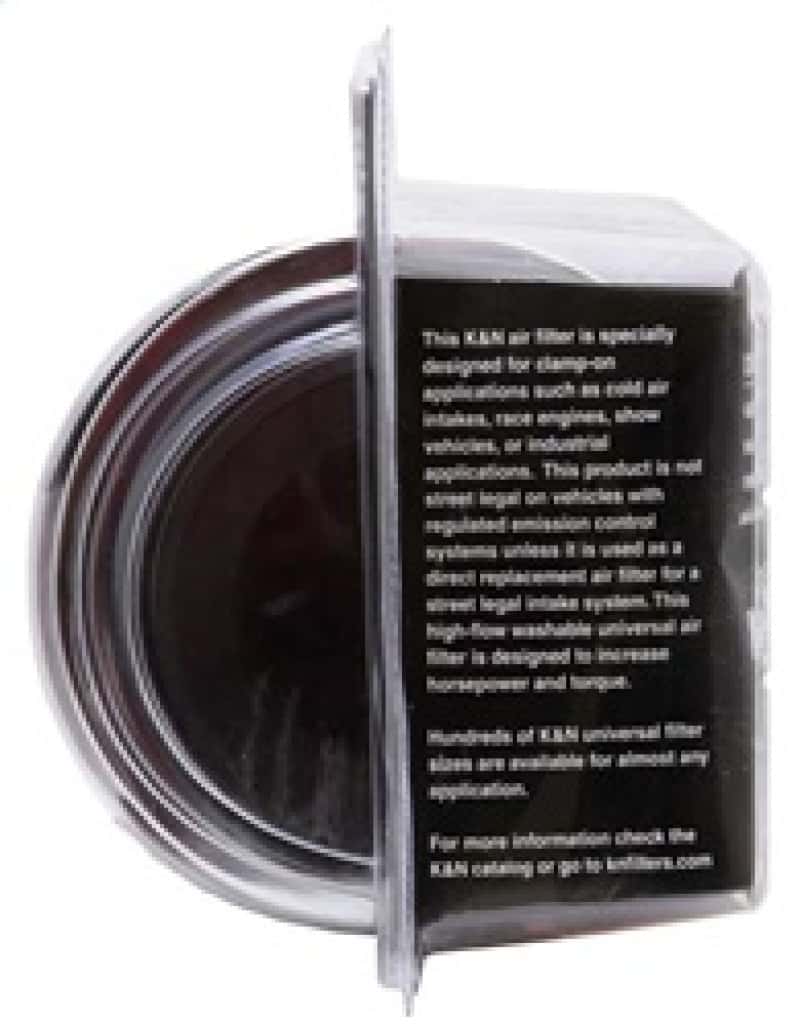 K&N Engineering — K&N Universal Air Filter Chrome Round Tapered Red - 4in Flange ID x 1.125in Flange Length x 9.5in H
Universal Clamp-On A
Clamp-on Air Filter - view 15