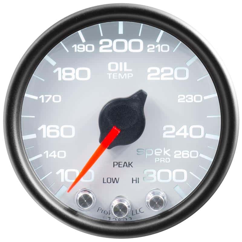 AutoMeter — Autometer Spek-Pro Gauge Oil Temp 2 1/16in 300f Stepper Motor W/Peak & Warn Wht/Blk
GA 2" OILT WCB SPEK - view 1