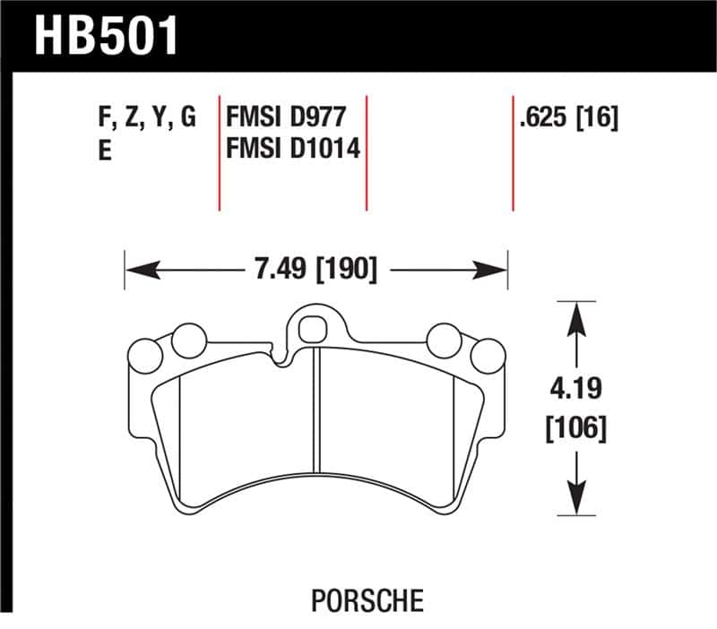 Hawk Performance — Hawk 2007-2014 Audi Q7 Premium HPS 5.0 Front Brake Pads
Disc Brake Pad - view 1