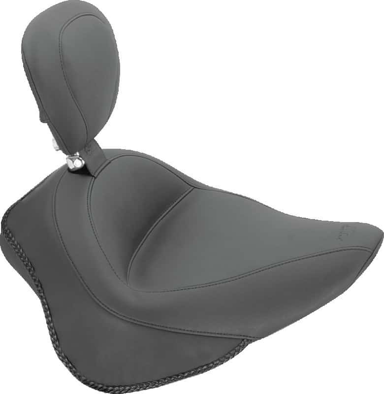 Mustang Motorcycle — Mustang 11-13 Harley Blackline,12-17 Slim/Slim S Wide Touring Solo Seat w/Driver Backrest - Black - view 2