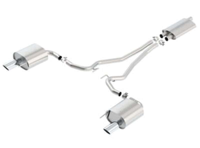 Borla — Borla 15-16 Ford Mustang EcoBoost 2.3L AT/MT EC-Type Cat Back SS Single Round Rolled Tips Exhaust
Cat-Back System
ExhstSysKt - view 1