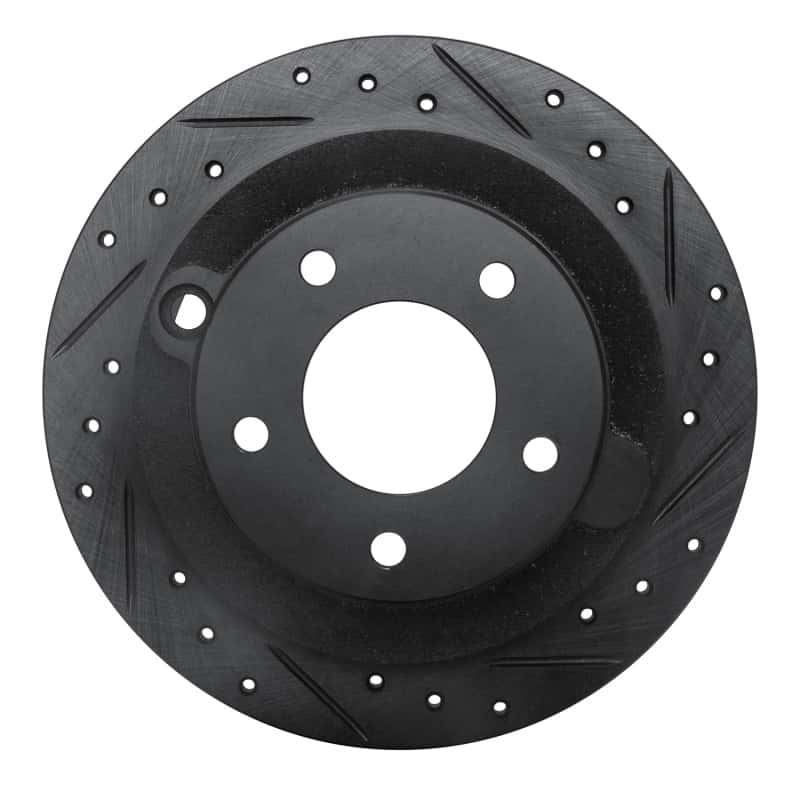 R1 Concepts — R1 95-02 Mazda Millenia Rear Right Drilled & Slotted Black Brake Rotor
R1 Brake Rotor Drill - view 1
