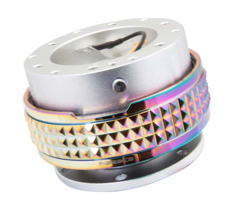 NRG — NRG Quick Release Kit - Pyramid Edition - Silver Body / Neochrome Pyramid Ring - view 1