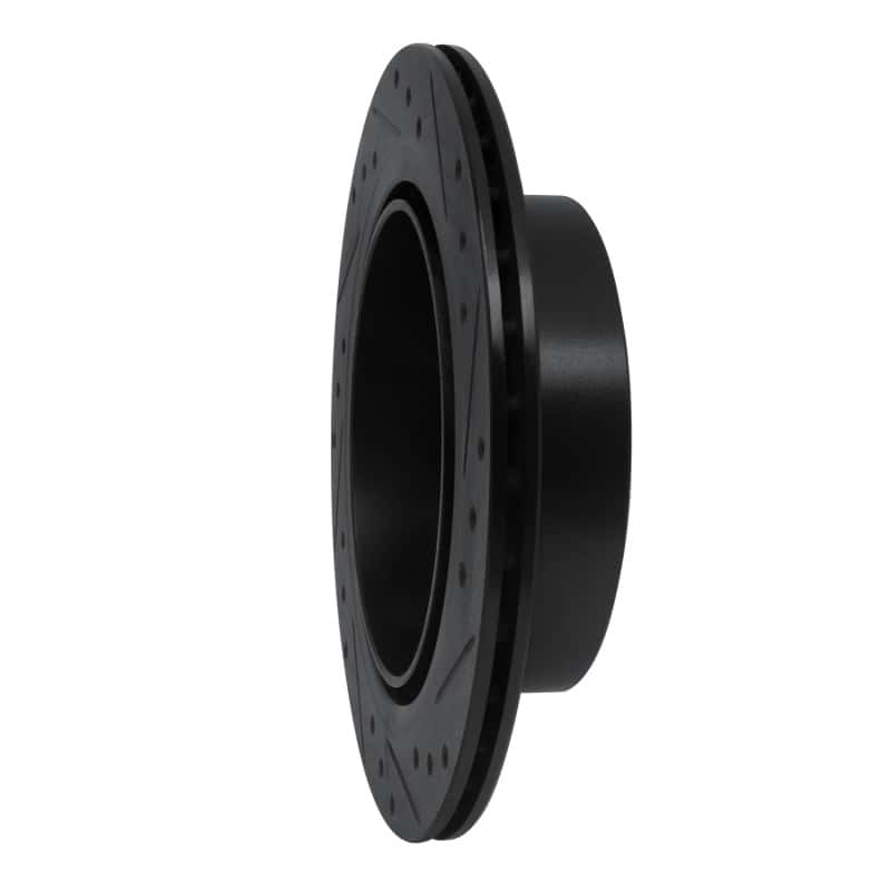 R1 Concepts — R1 93-01 Infiniti Q45 Rear Left Drilled & Slotted Black Brake Rotor
R1 Brake Rotor Drill - view 4