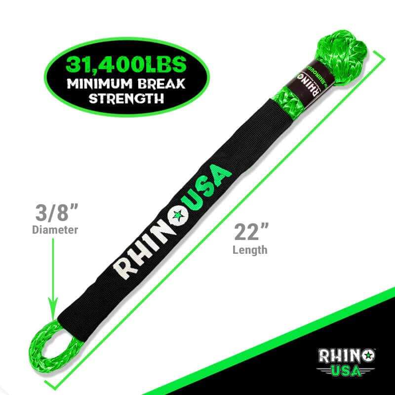 Rhino USA — Rhino USA Synthetic Soft Shackle (2Pk 3/8InX22In) (Green)
Winch Shackle - view 3