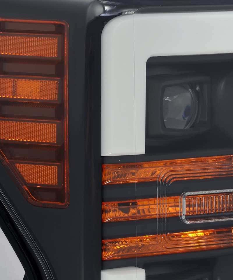 AlphaRex — AlphaRex 17-19 Ford F-250 SD PRO-Series Proj Headlight Plnk Style Matte Blk w/Activ Light/Seq Signal
Projector Headlights - view 5