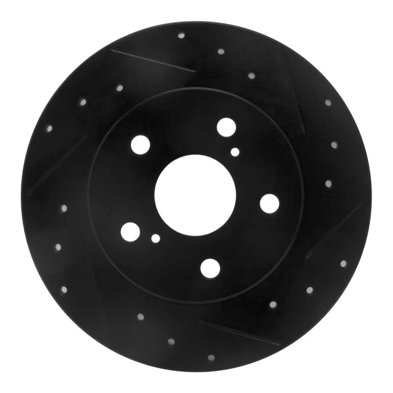 R1 Concepts — R1 08-18 Pontiac Vibe Rear Right Drilled & Slotted Black Brake Rotor
R1 Brake Rotor Drill - view 1