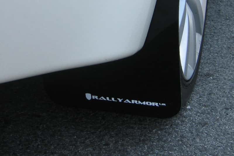 Rally Armor — Rally Armor 08-17 Mitsubishi EVO X Black UR Mud Flap w/ White Logo
Mud Flap - view 2