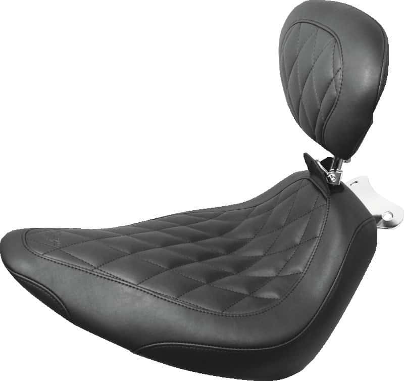 Mustang Motorcycle — Mustang 00-15 Harley Softail Standard Rear Tire Wide Tripper Solo Seat w/Driver Backrest - Black - view 2