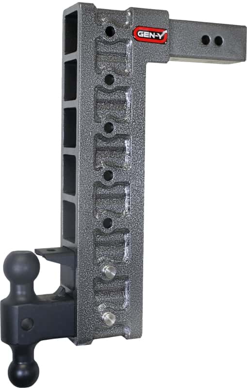GEN-Y Hitch — Gen-Y Mega Duty 2.5in Shank 18in Drop 21K Hitch w/GH-061 Dual-Ball/Pintle Lock/Stabilizer Kit
Drop Hitch - view 3