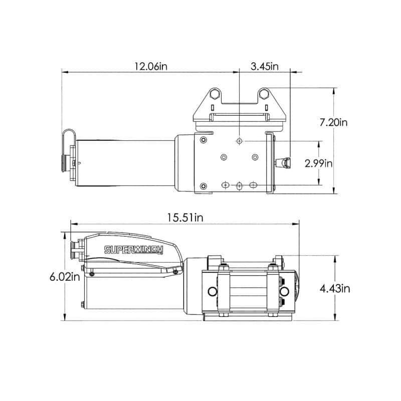 Superwinch — Superwinch 1,500 lbs. 1.1 HP 120V AC 1/8 In x 35ft. Wire Rope - Gray Wrinkle - view 13