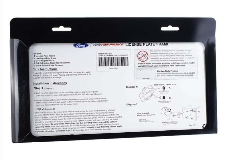 Ford Racing — Ford Racing Slim License Plate Frame - Brushed Stainless Steel - view 7