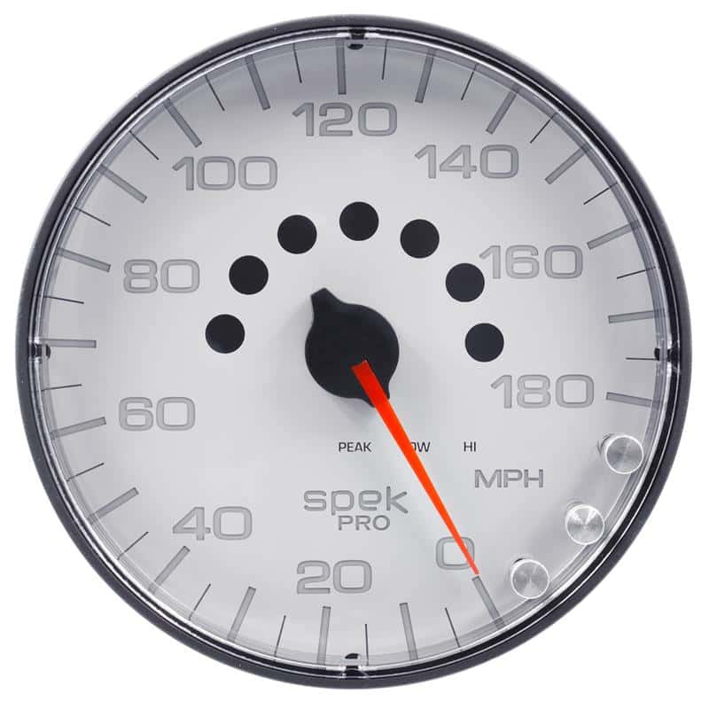 AutoMeter — Autometer Spek-Pro Gauge Speedometer 5in 180 Mph Elec. Programmable White/Black
GA 5" SPEEDO WFB SPK - view 2