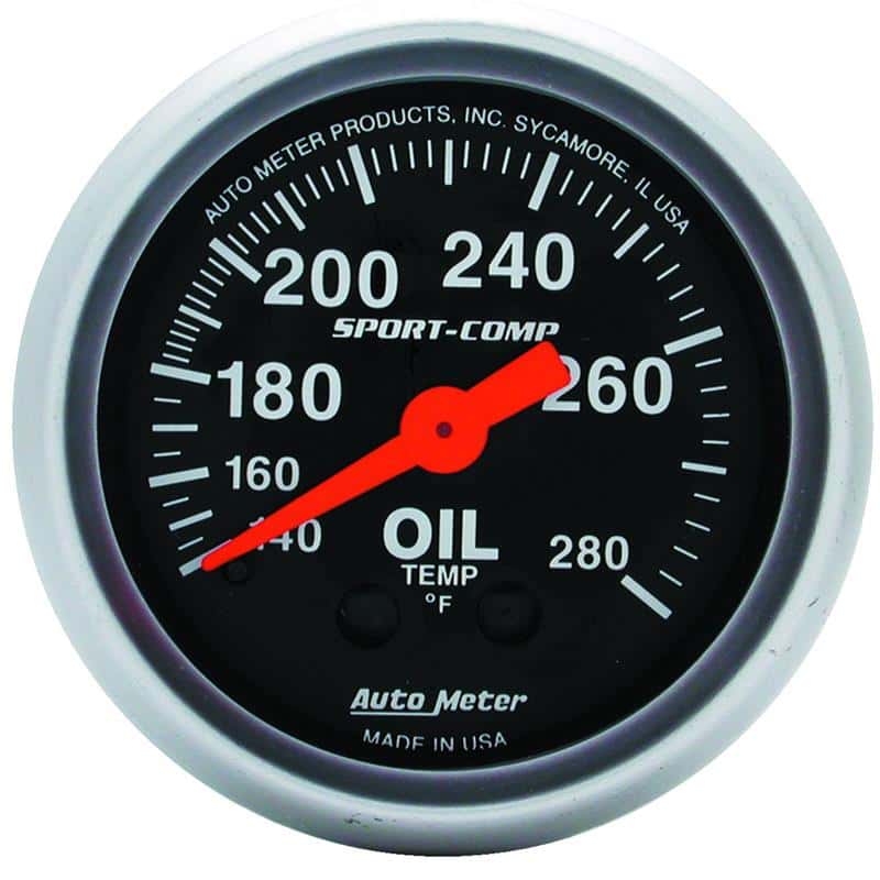 AutoMeter — Autometer Sport-Comp 52.4mm 140-280 Deg F Mech Oil Temp Gauge
2" OIL TEMP, 140-280 - view 2