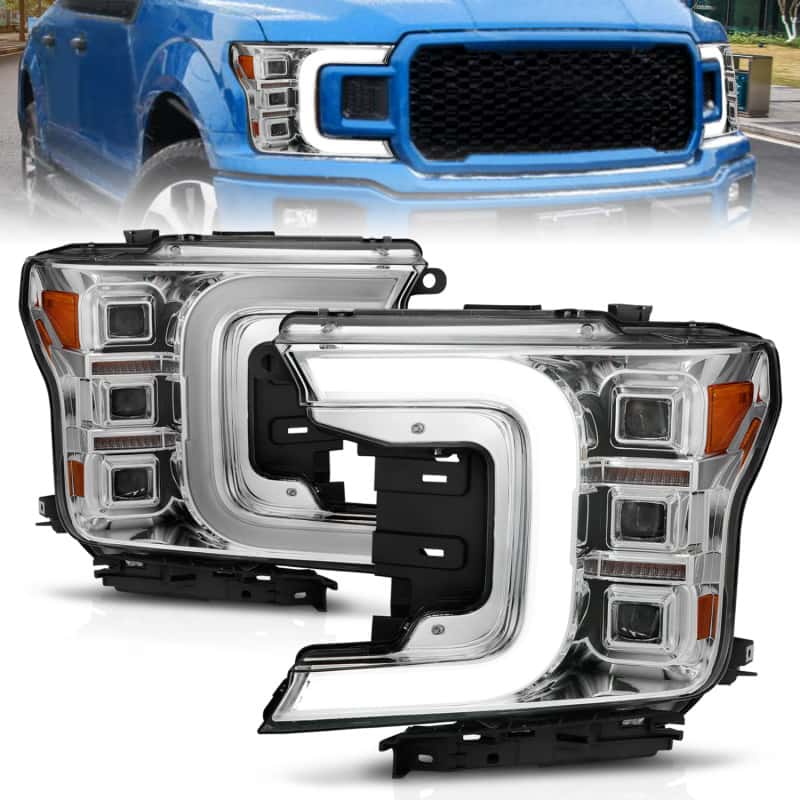 ANZO — ANZO 18-20 Ford F-150 Full Led Projector Light Bar Style Headlights - Chrome Amber
Head Light Set
HdLtSet - view 1