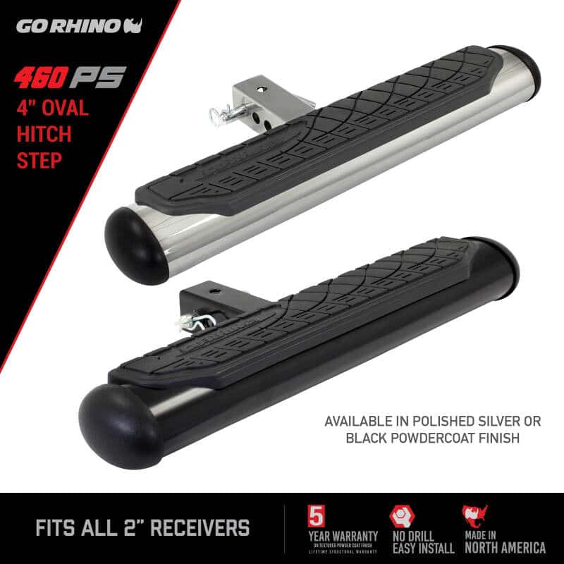 Go Rhino — Go Rhino 4in Oval Hitch Step - Stainless
Hitch Step - view 6