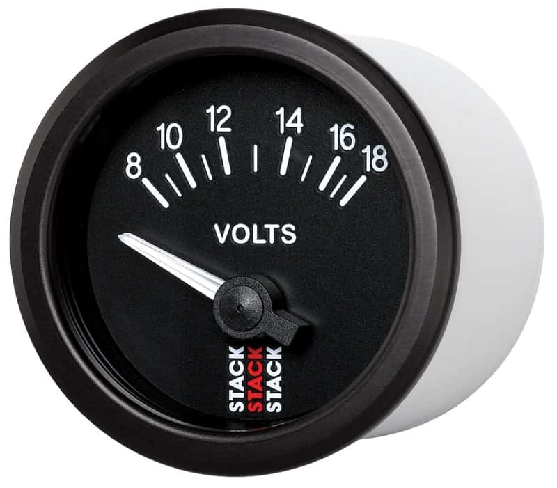 AutoMeter — Autometer Stack Instruments 52mm 8-18V Electric Battery Voltage Gauge - Black
Ga Volt Elec Blk 18v - view 2