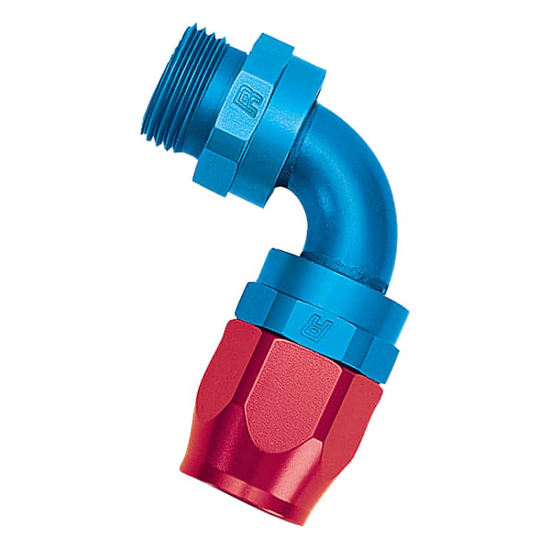 Russell — Russell Performance -10 AN Red/Blue 90 Deg Swivel Dry Sump Hose End (-12 Port 1-1/16in-12 Thread)
Hose Fitting - view 2