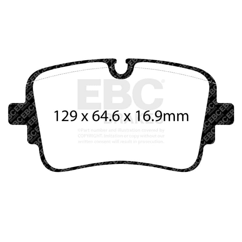 EBC — EBC 2020+ Audi A8 Quattro (D5) 3.0TT Yellowstuff Rear Brake Pads
Disc Brake Pad - view 4