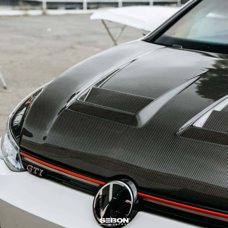Seibon — Seibon 2022-2023 Volkswagen Golf GTI/R DV-Style Carbon Fiber Hood - view 11