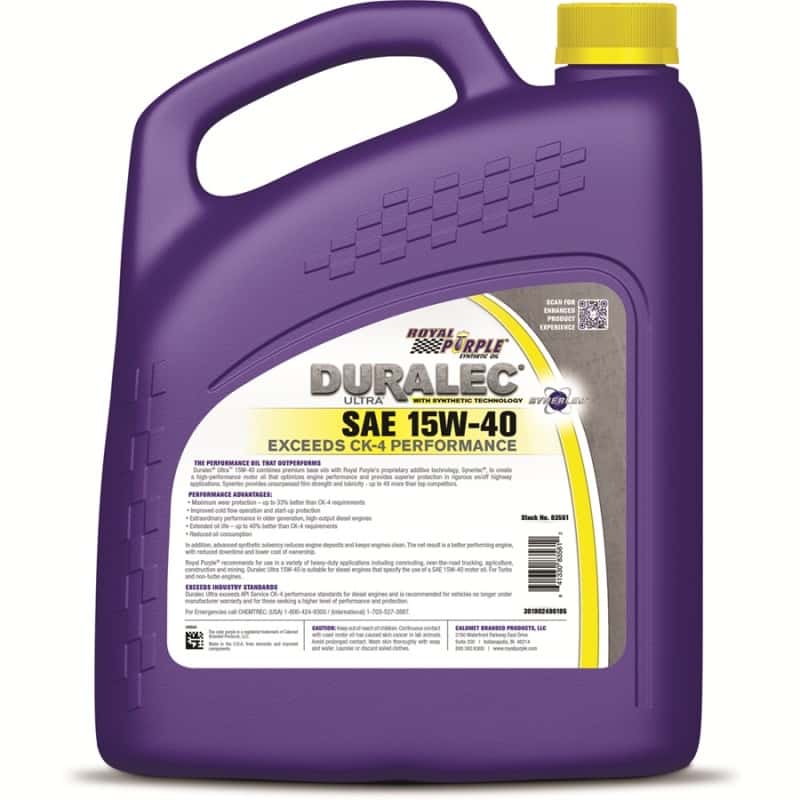 Royal Purple — Royal Purple Duralec Ultra Diesel 15W40 CK-4 Motor Oil - 1 Gallon
Diesel Engine Oil - view 2