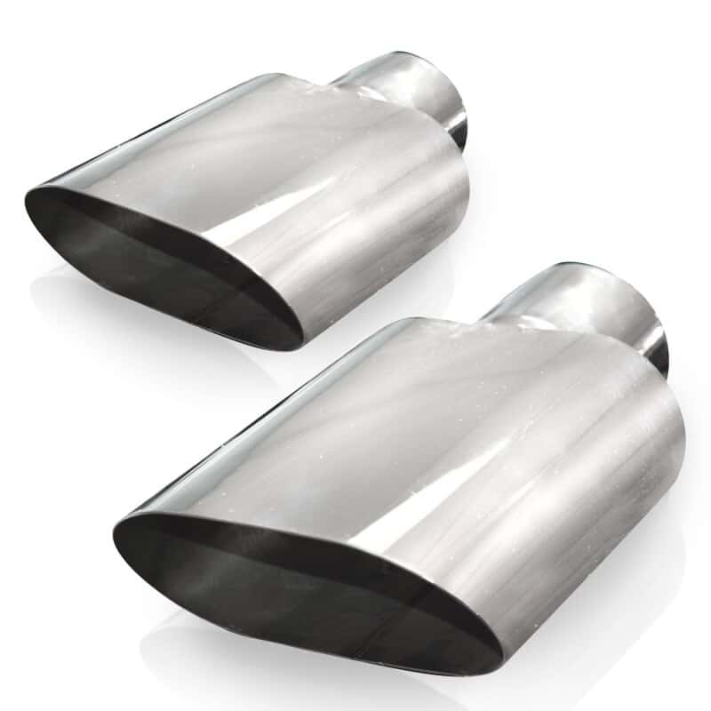 Stainless Works — Stainless Works Big Oval Exhaust Tips 2.5in Inlet (priced per pair) - view 2