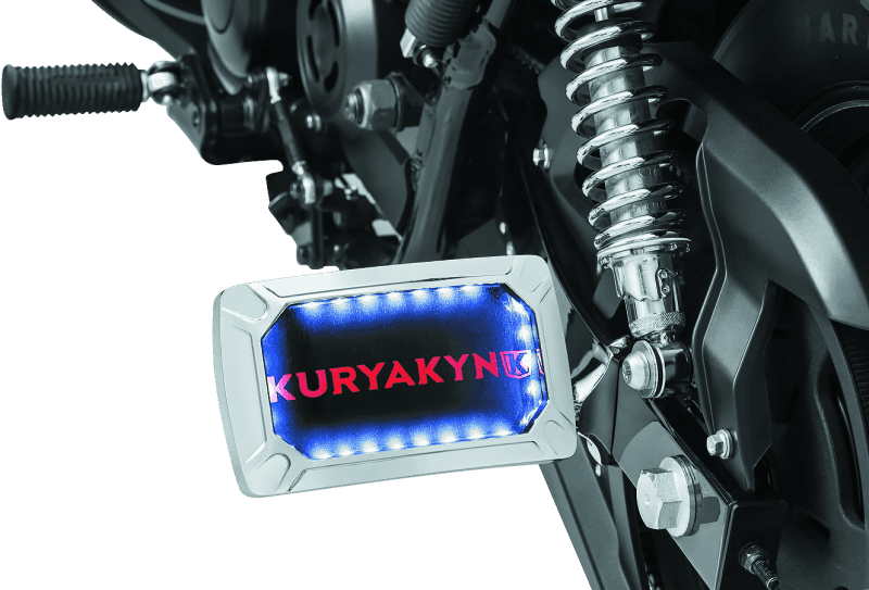 Kuryakyn — Kuryakyn Nova Curved Horizontal Mount Side License Plate Holder Chrome - view 2