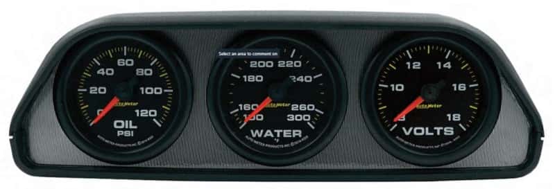 AutoMeter — AutoMeter Extreme Environment 3 Gauge Kit w/ Universal Dash Pod - view 1